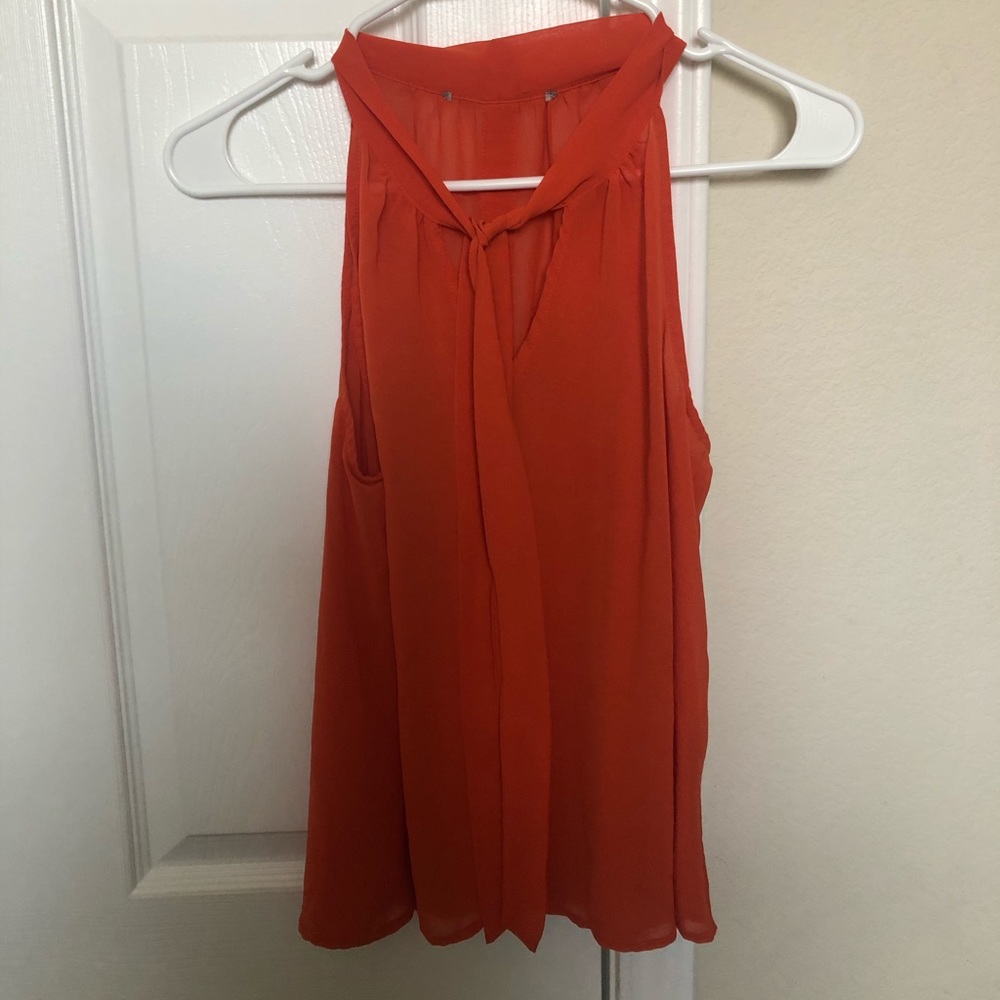 Translucent orange blouse